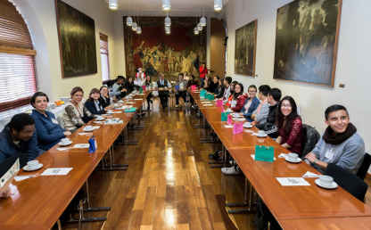 El calentado 'a la quiero estudiar' fue presentado ante el rector de la Universidad de los Andes Pablo Navas durante el primer Chocolate con el Rector. 