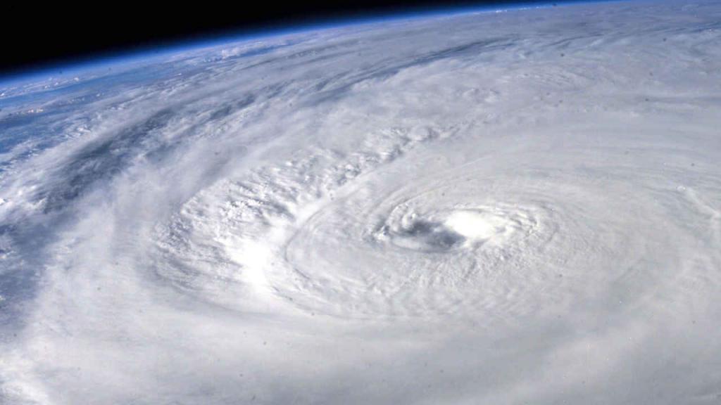 Imagen de un huracán tomada desde el espacio.