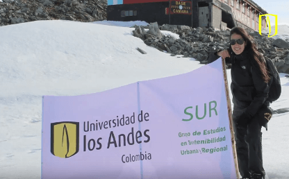 Natalia Jaramillo, estudiante uniandina, en expedición a la Antártida