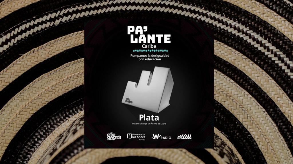 Ilustración del premio Effie Awards Colombia. De fondo la textura de un sombrero vueltiao. 