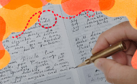 Imagen de un poema escrito por un desmovilizado