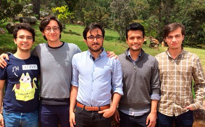 De izquierda a derecha, Sebastián Murgueitio, Camilo Martínez, Alejandro Vesga, Felipe Romero  y Oscar Andrés Piedrahita.