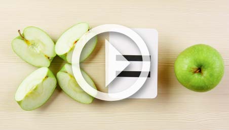 Imagen de manzanas en fracciones