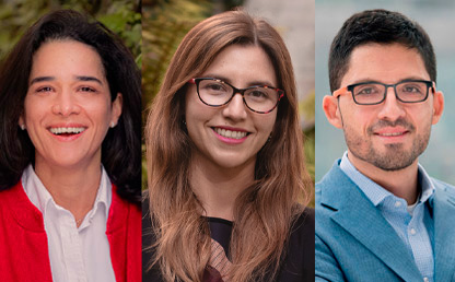 Foto de Catalina Bernal, Tatiana González Abaunza y Alejandro Segura Arévalo.
