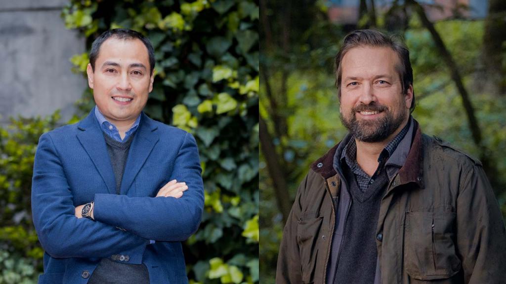 Nuevos directores de Licenciaturas y de Investigaciones en Educación Foto de los profesores Hernando Bayona y Jorge Baxter.